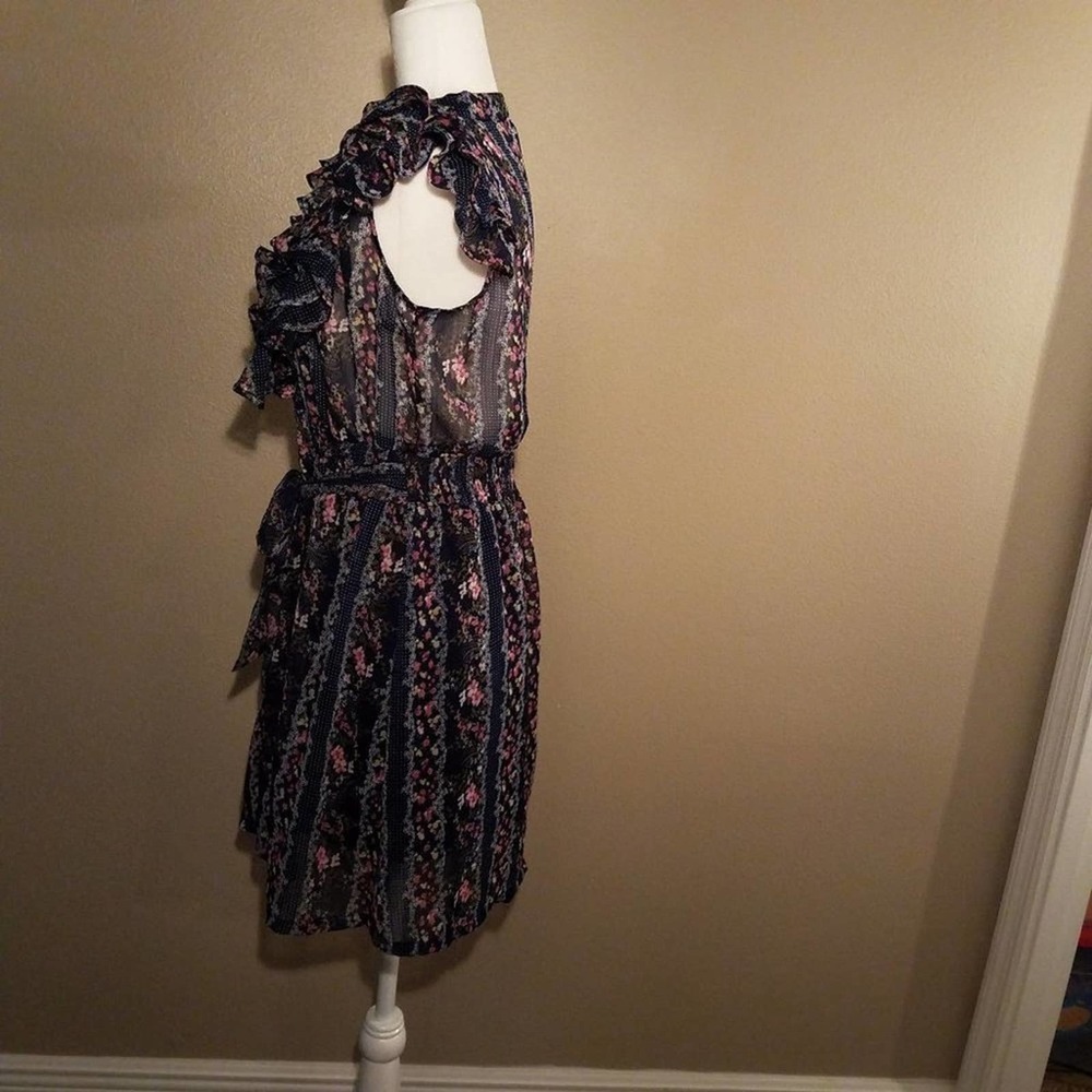 🦋 TWENTY One Floral Mini Dress Ruffles Button Down Small - Picture 3 of 6